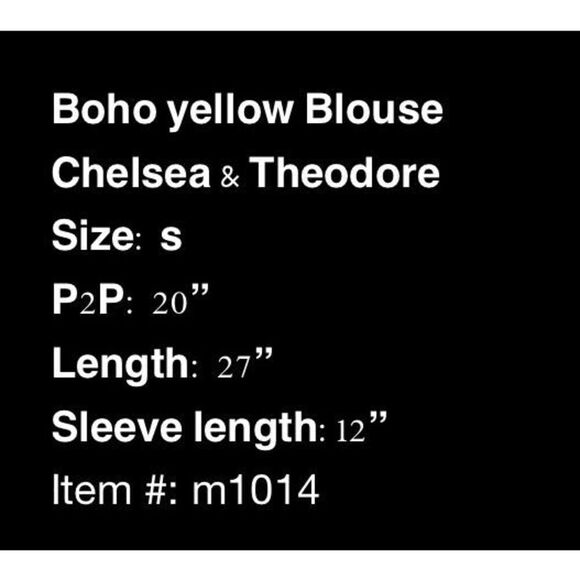 Chelsea & Theodore yellow floral boho blouse - Picture 7 of 7